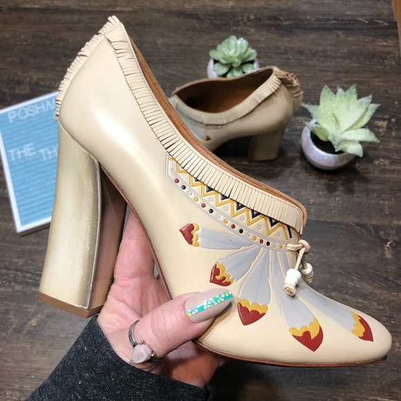 Tory Burch Shoes - Tory Burch Yuma Fringe Chunky Heel Slip on Size 8